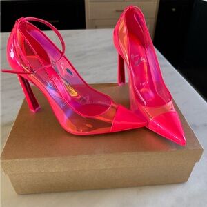 Christian Louboutin sz 39 Debout Condorapik 100 in Fluo pink